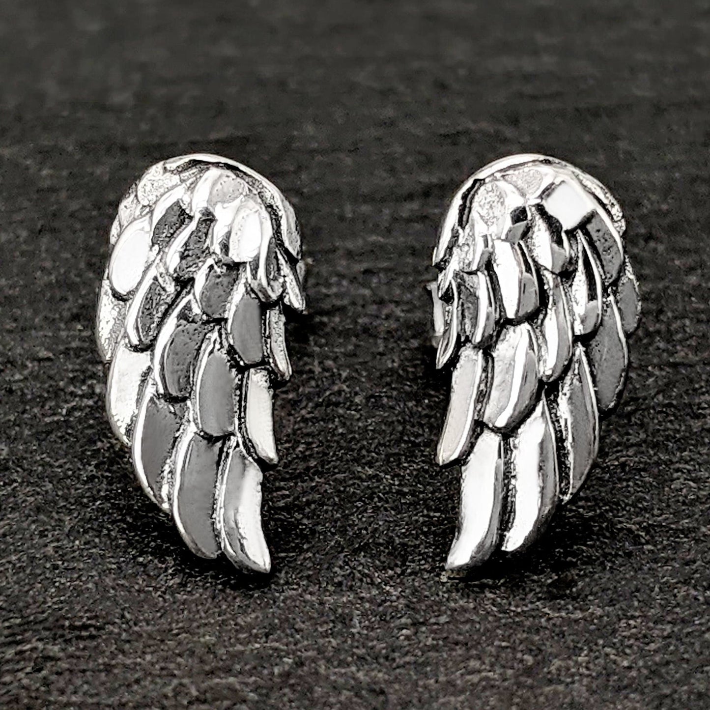 
                  
                    Sterling Silver Small Angel Wing Studs Feather Stud Earrings
                  
                