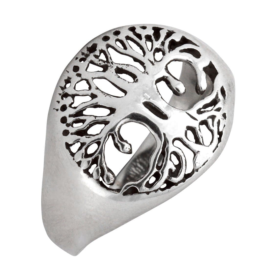 
                  
                    Sterling Silver Celtic Cut-Out Tree of Life Round Signet Ring
                  
                
