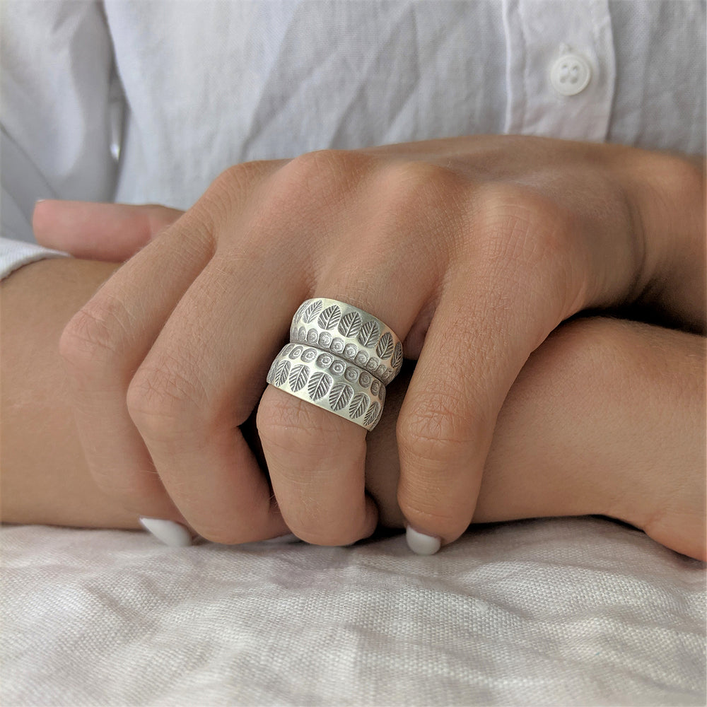 Chunky Wrap Wide Band Sterling Silver Ring