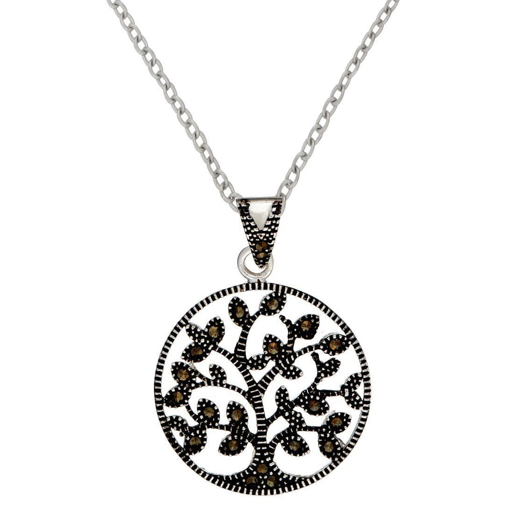 Sterling Silver Marcasite Tree of Life Jewellery Set Wiccan Design