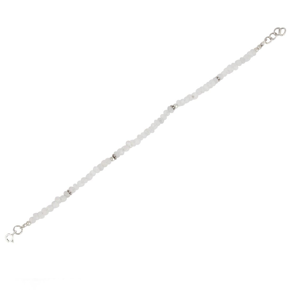 
                  
                    Sterling Silver Moonstone Gemstone Bead Flower Charm Beaded Bracelet
                  
                