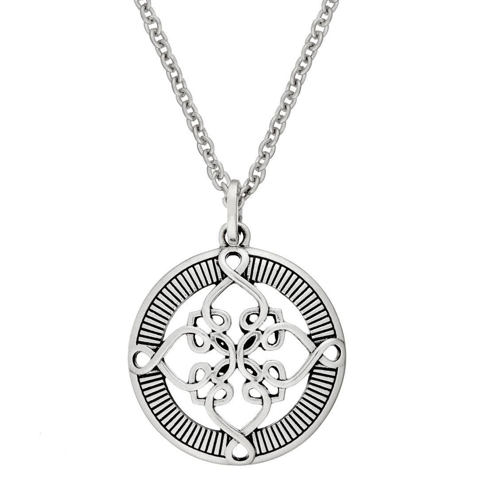 
                  
                    Sterling Silver Round Celtic Knot Cross Pendant Medallion Necklace
                  
                