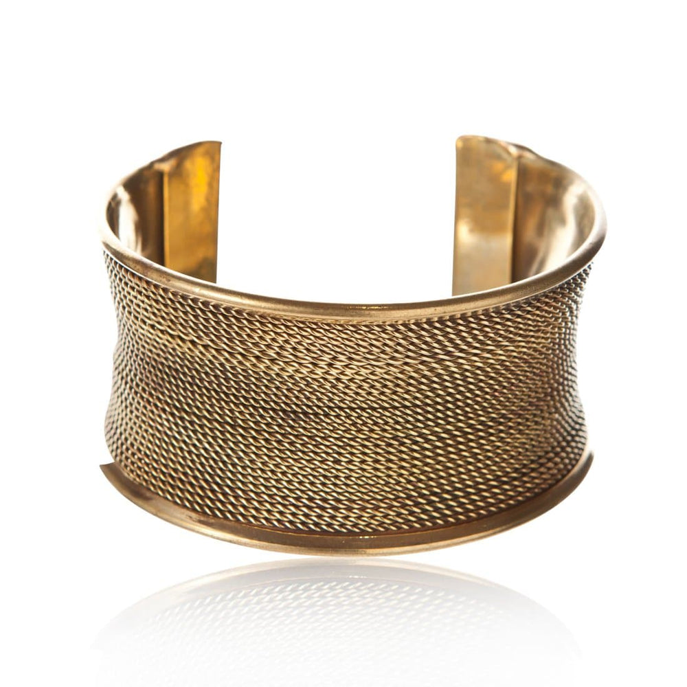 Gold Brass Adjustable Bangle Bracelet - 81stgeneration