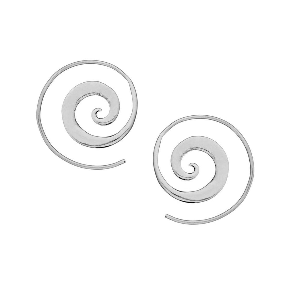 Sterling Silver Simple Boho Ear Wire Spiral Threader Earrings