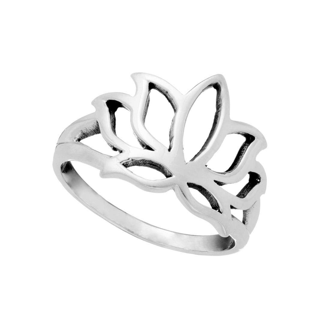 
                  
                    Sterling Silver Open Lotus Flower Ring Yoga Meditation Design
                  
                