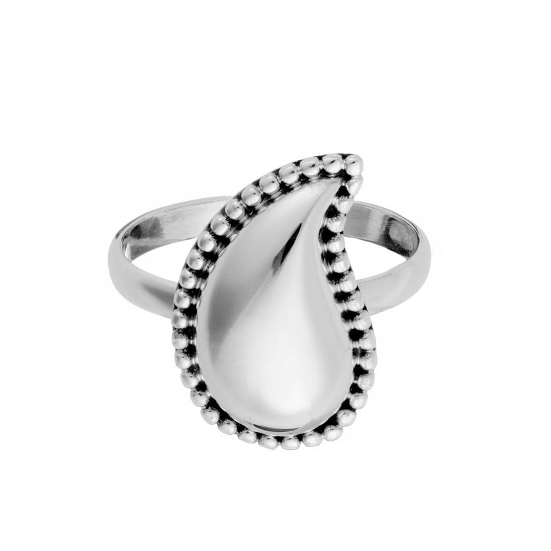 
                  
                    Sterling Silver Indian Style Curved Teardrop Pear Shaped Ring
                  
                