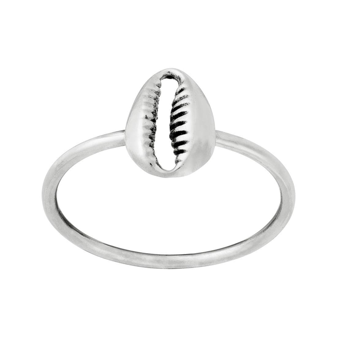 
                  
                    Sterling Silver Cute Cowrie Shell Ring Seashell Stackable Band
                  
                
