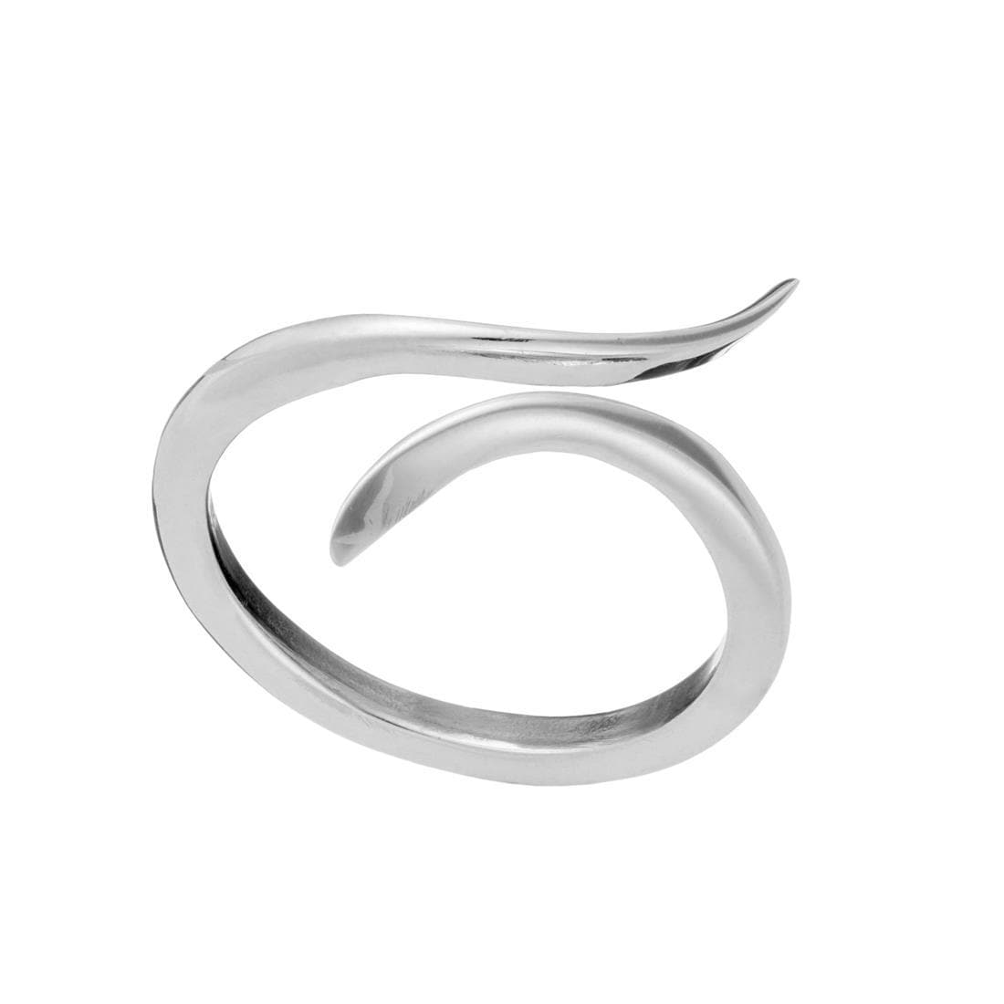 
                  
                    Sterling Silver Elegant Curved Tip Ribbon Wraparound Bypass Ring
                  
                