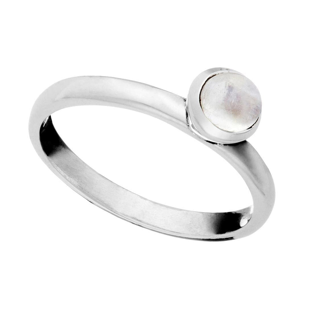 
                  
                    Sterling Silver Round Moonstone Gemstone Stackable Band Ring
                  
                