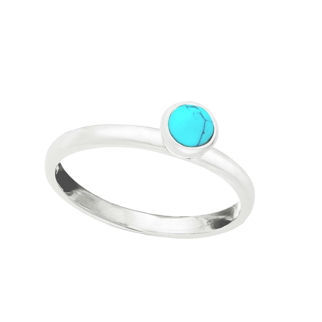 
                  
                    Sterling Silver Round Turquoise Gemstone Stackable Band Ring
                  
                