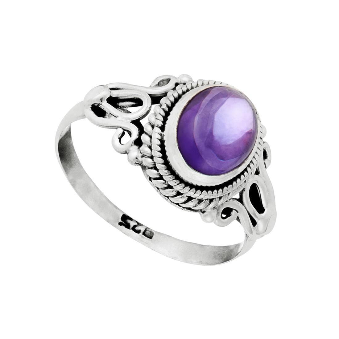 
                  
                    Sterling Silver Purple Amethyst Ring Oval Shaped Vintage Style
                  
                