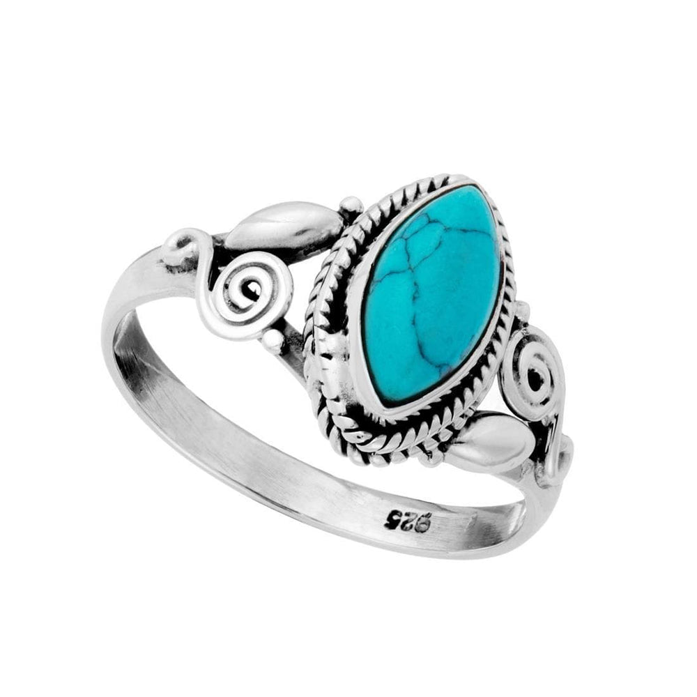 
                  
                    Sterling Silver Marquise Turquoise Indian Vintage Style Bohemian Ring
                  
                