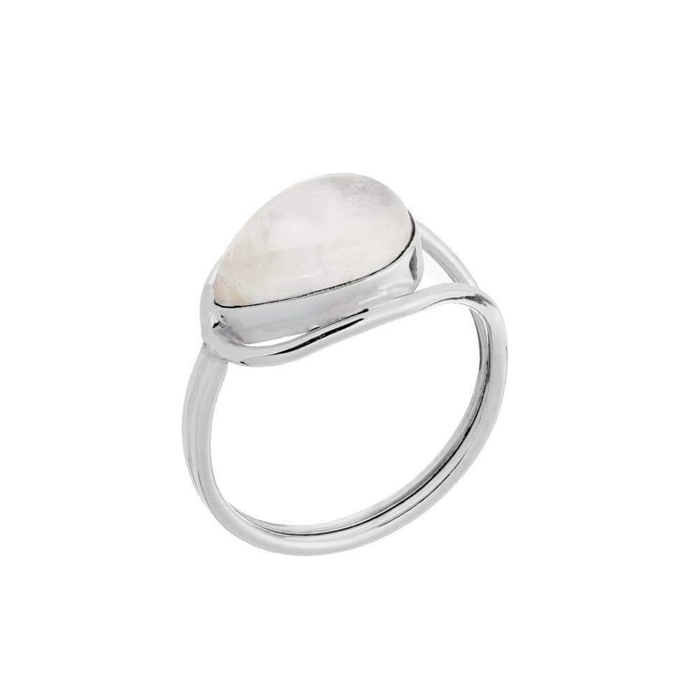 
                  
                    Sterling Silver Pear Shaped Moonstone Lasso Knot Ring Birthstone Band
                  
                