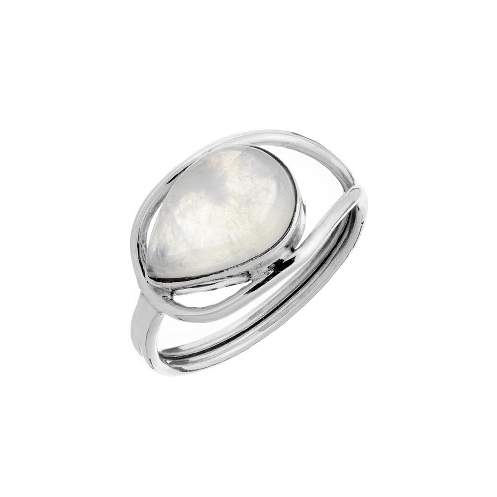 
                  
                    Sterling Silver Pear Shaped Moonstone Lasso Knot Ring Birthstone Band
                  
                