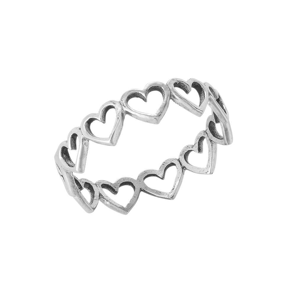 
                  
                    Sterling Silver Cut-Out Open Love Hearts Ring Love Heart Band
                  
                