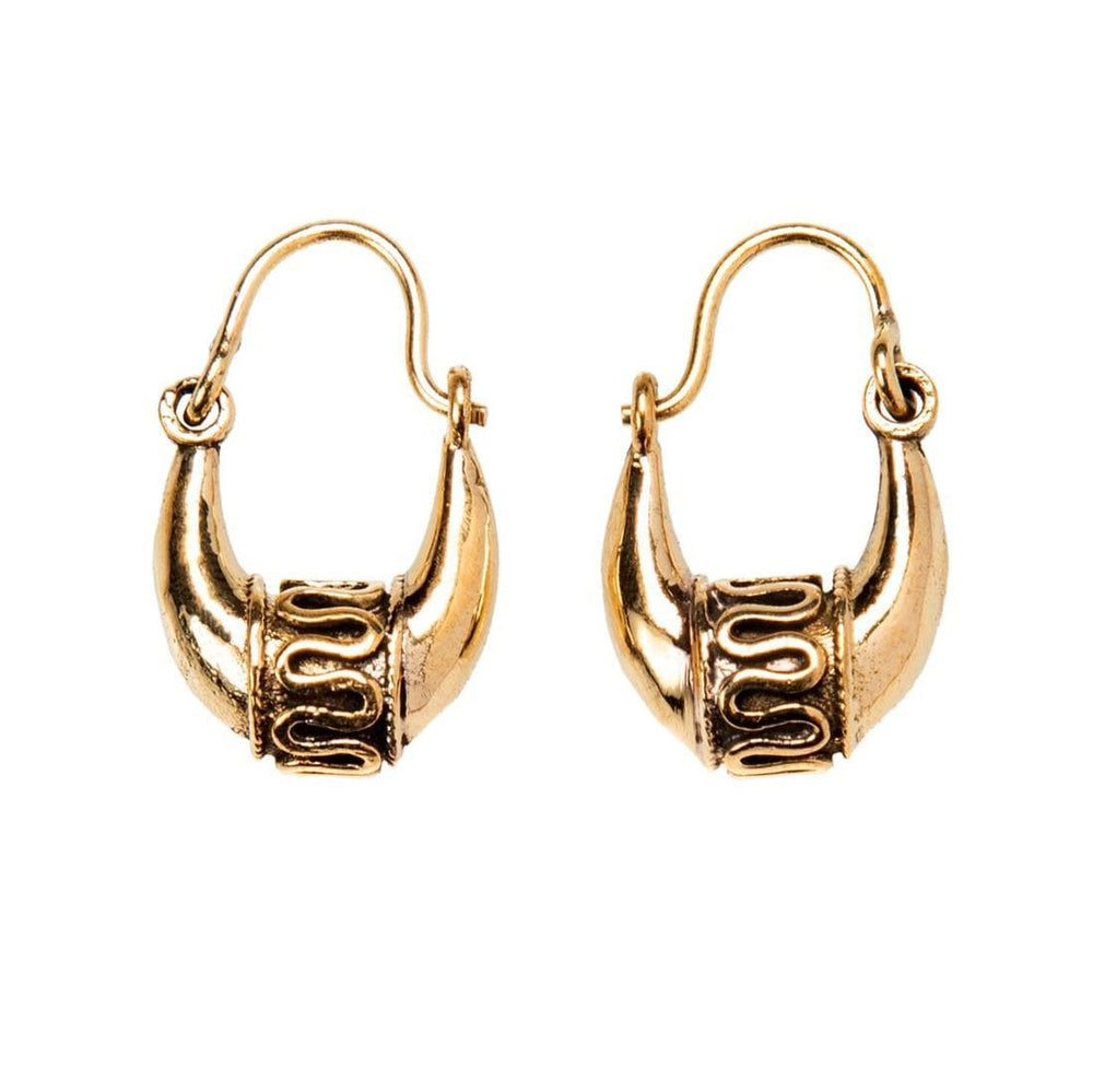 Gold Brass Small Chunky Hoops Kundal Style Creole Hoop Earrings