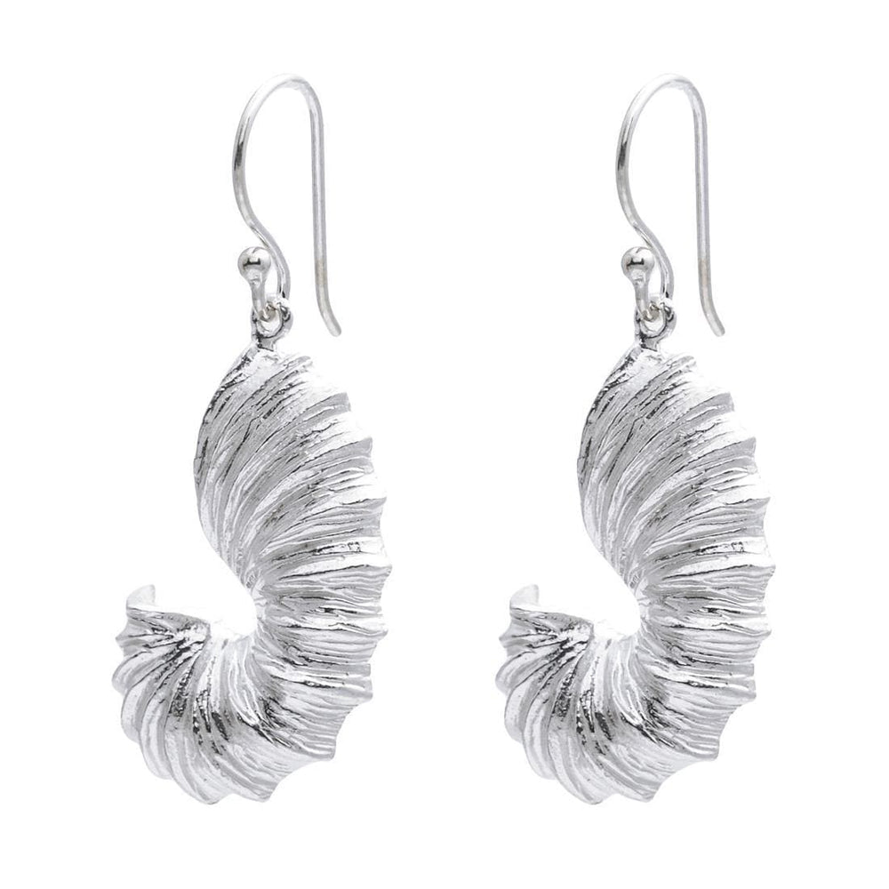 Sterling Silver Sea Shell Nautilus Earrings - 81stgeneration