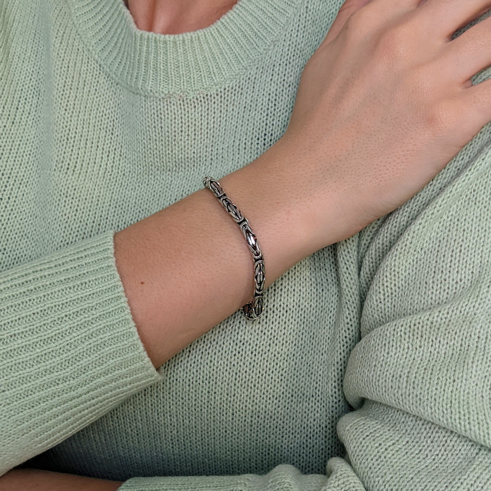 Byzantine chain 2025 silver bracelet
