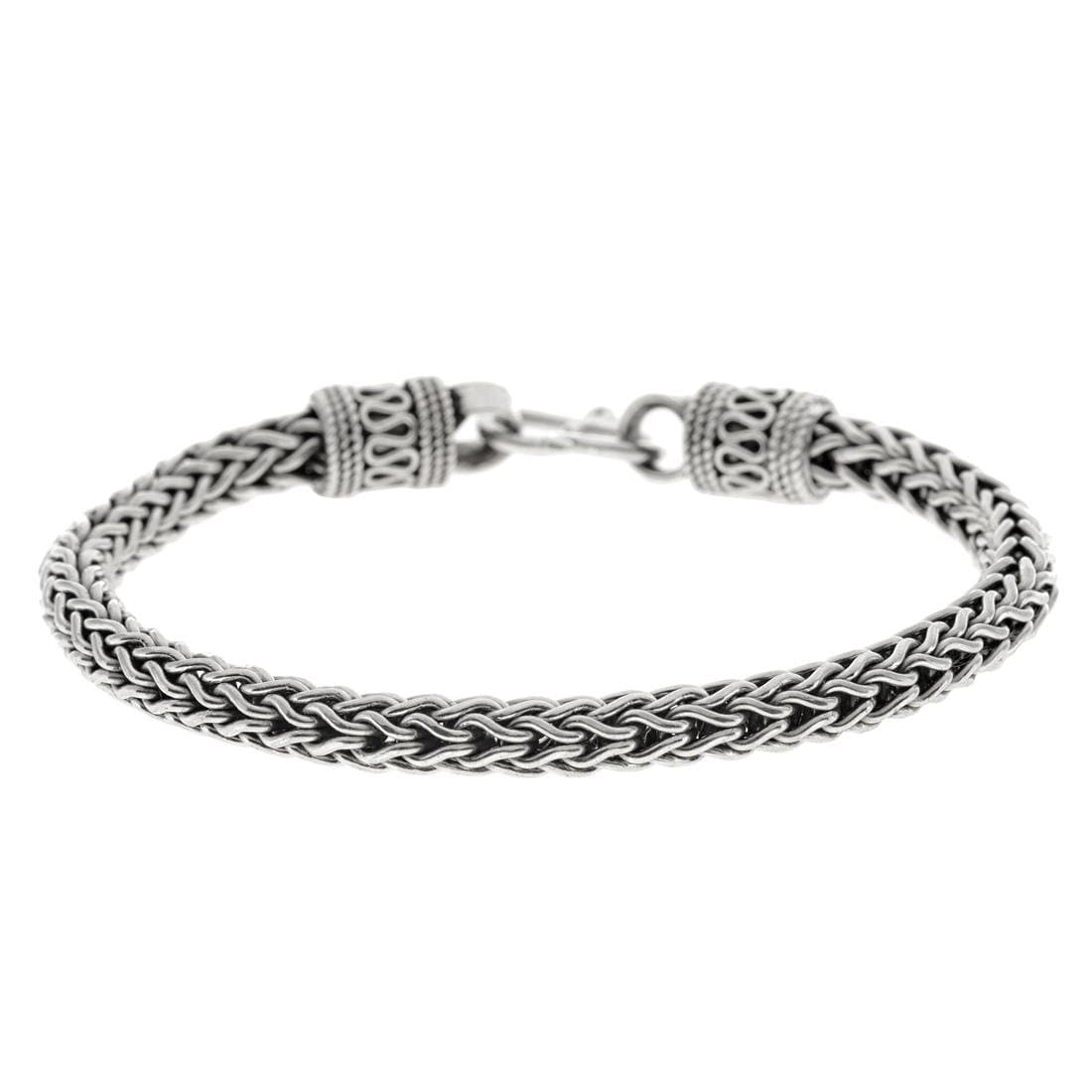 
                  
                    Sterling Silver Chunky Bali Chain Heavy Balinese Foxtail Bracelet
                  
                