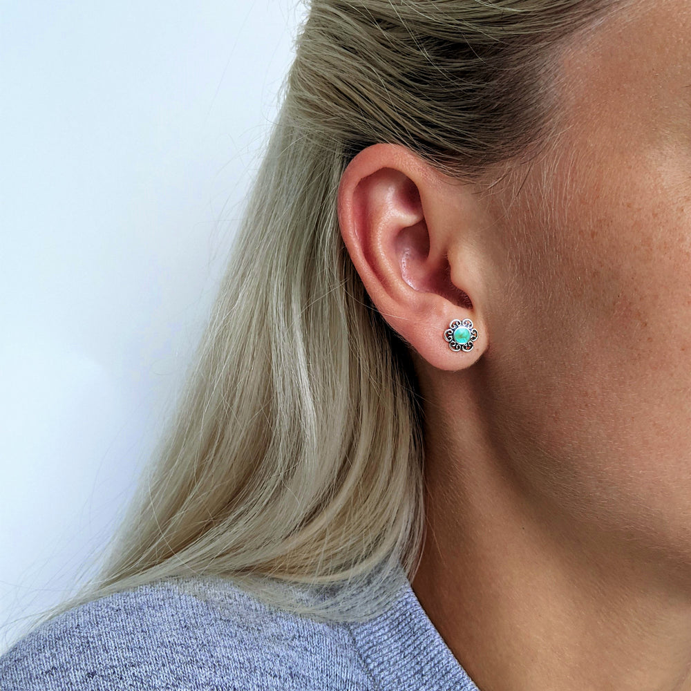 NSC - Oval Turquoise stud earrings - Norbu