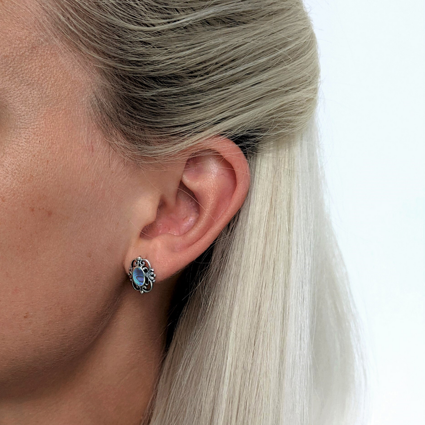 Sterling silver 2025 abalone earrings