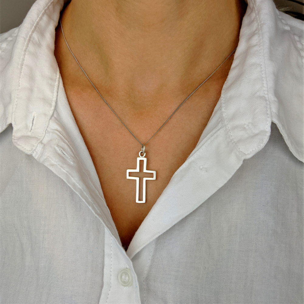 Sterling Silver Cross Pendant Necklace for Men | Brilliyond