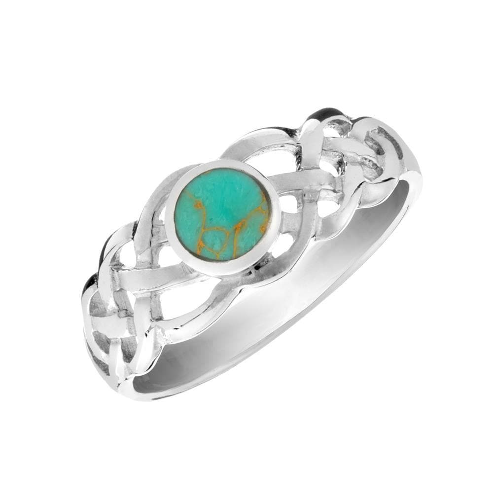 
                  
                    Sterling Silver Turquoise Celtic Braid Knotwork Braided Band Ring
                  
                