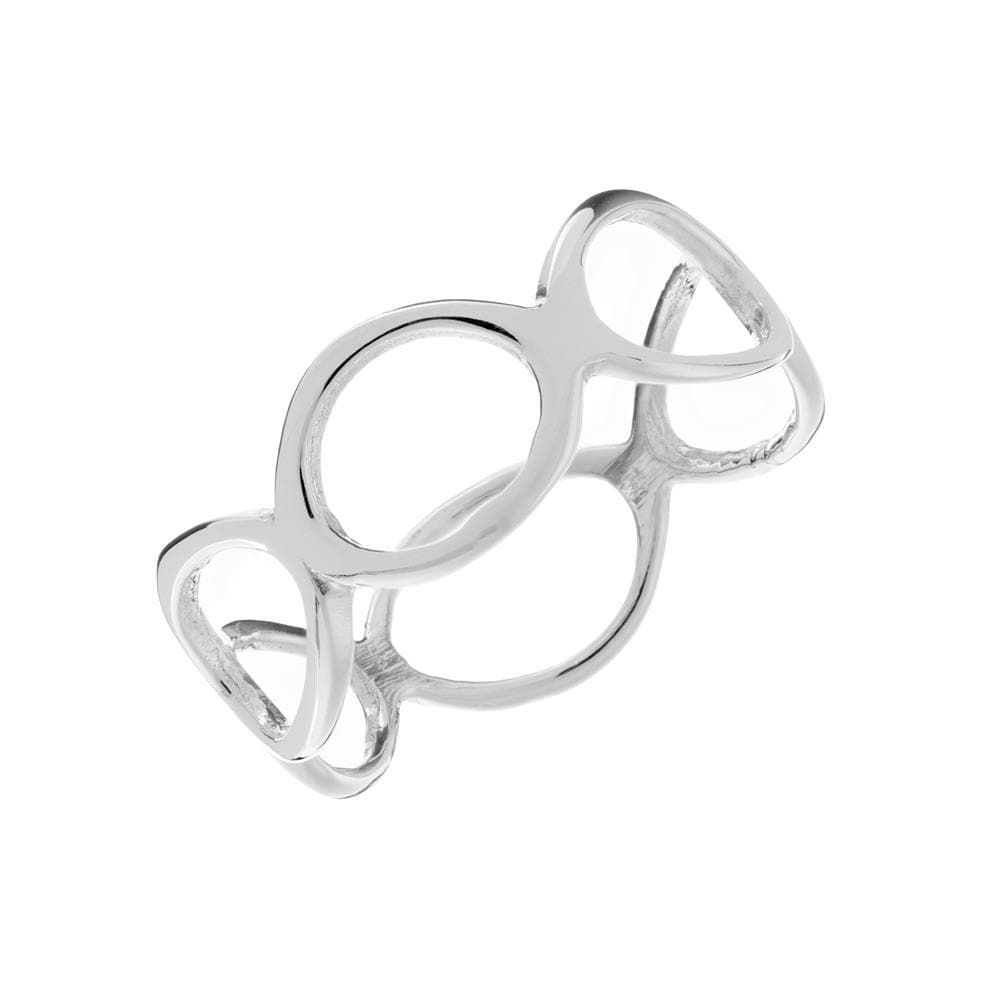 
                  
                    Sterling Silver Minimalist Open Hollow Circles Band Geometric Ring
                  
                