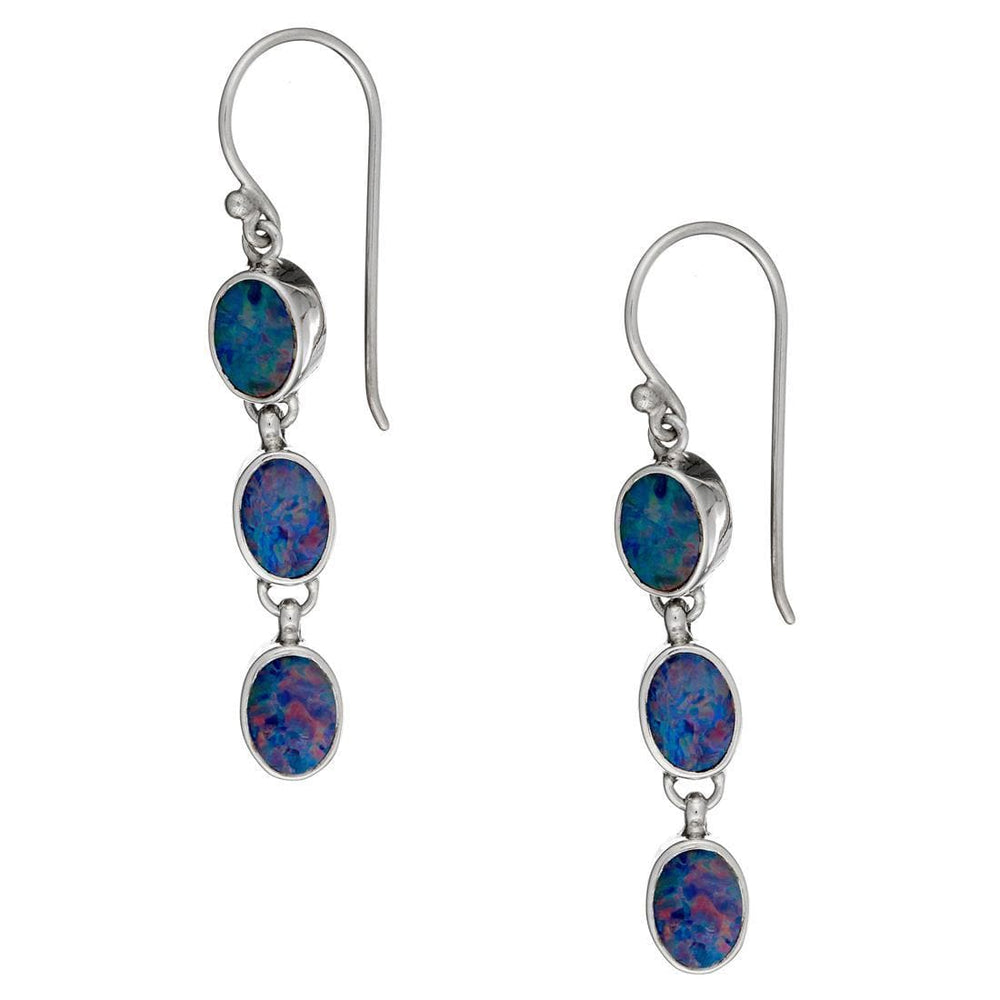 
                  
                    Sterling Silver Blue Fire Opal Long Dangle Earrings
                  
                