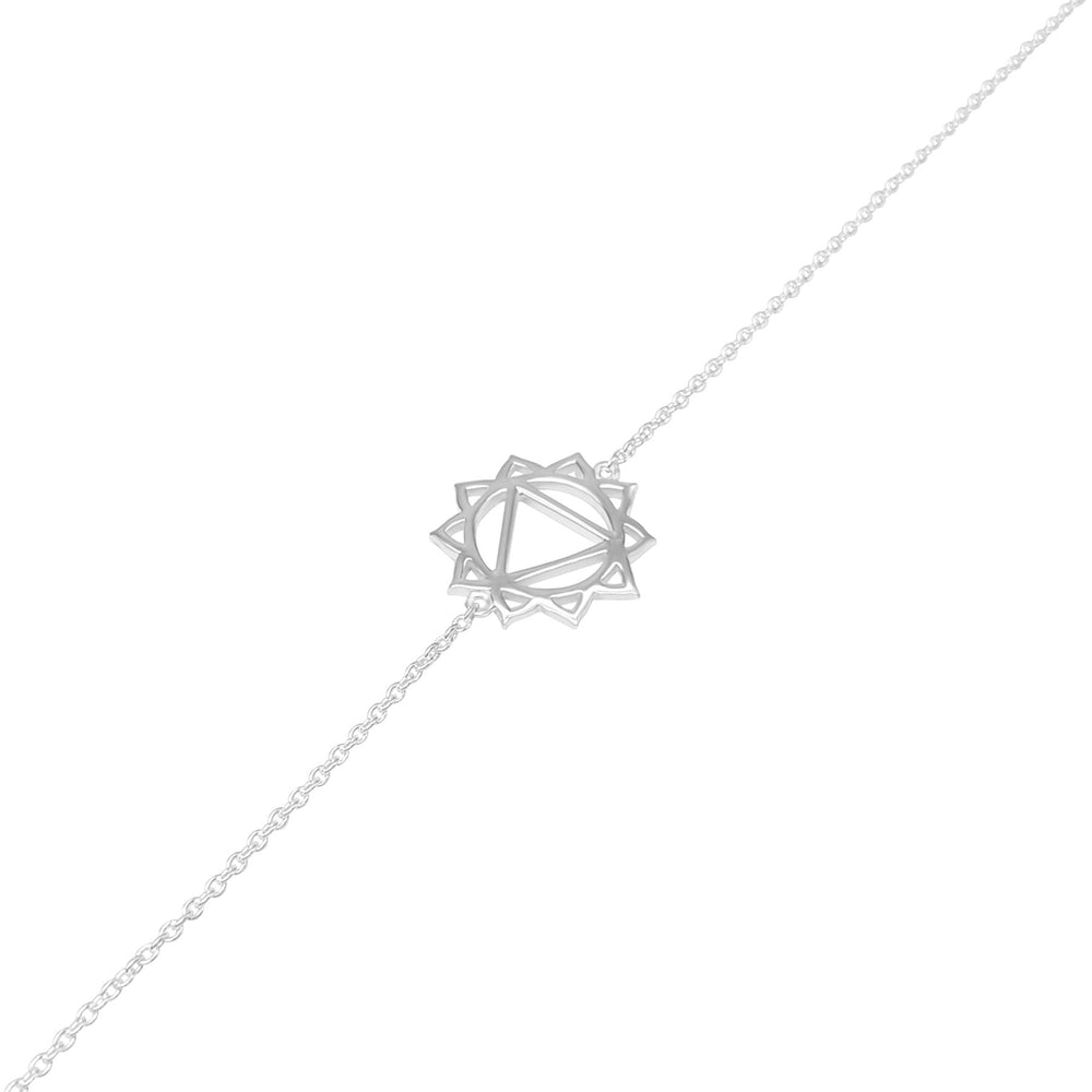 
                  
                    Sterling Silver Cut-Out Solar Plexus Chakra Thin Cable Chain Bracelet
                  
                