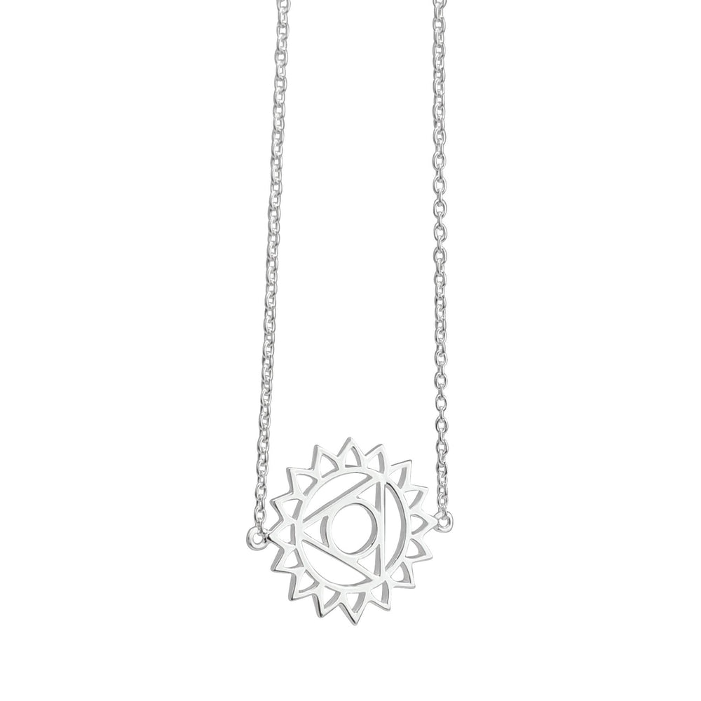 
                  
                    Sterling Silver Cut-Out Throat Chakra Pendant Cable Chain Necklace
                  
                