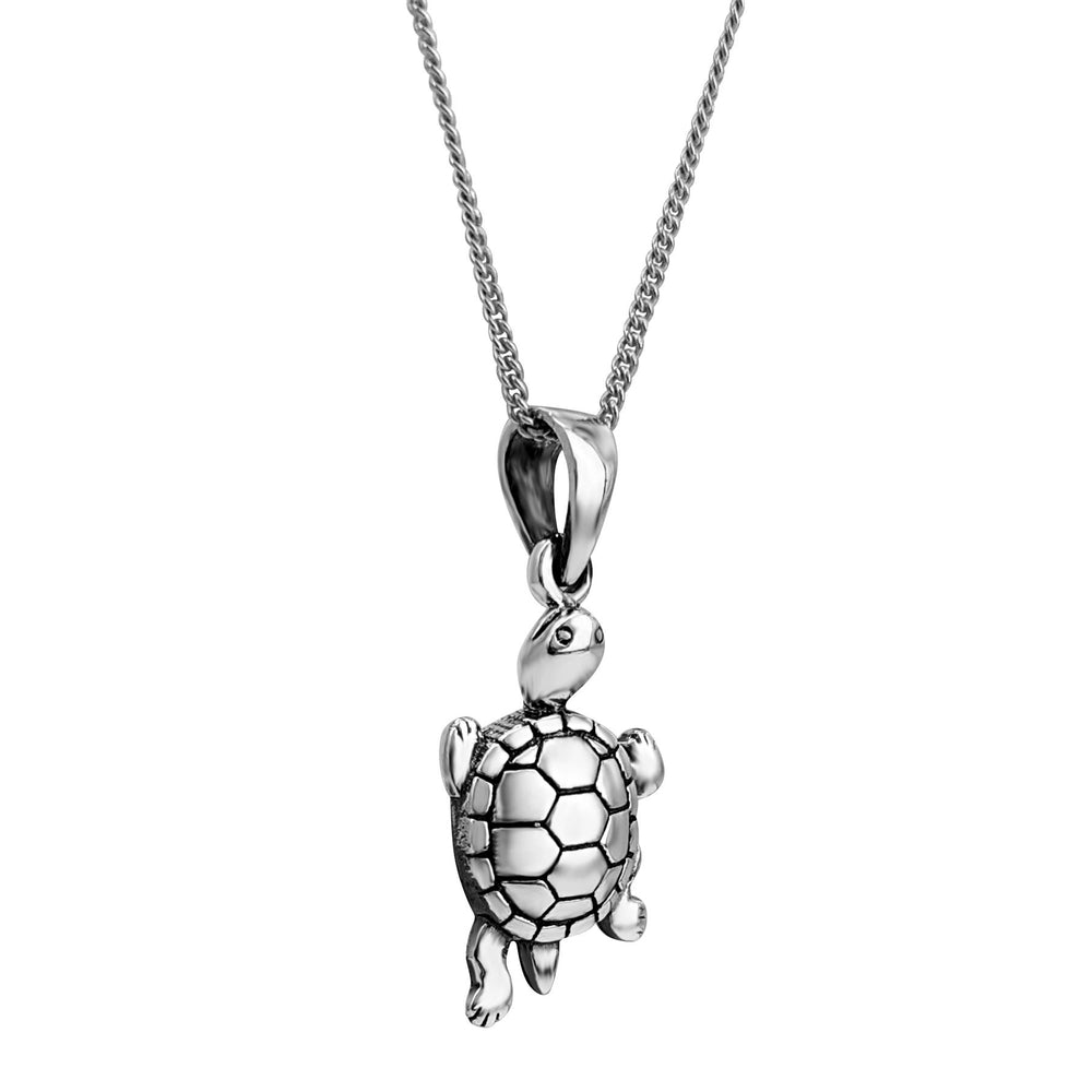 
                  
                    Sterling Silver Sea Turtle Pendant Curb Chain Necklace Ocean Inspired
                  
                