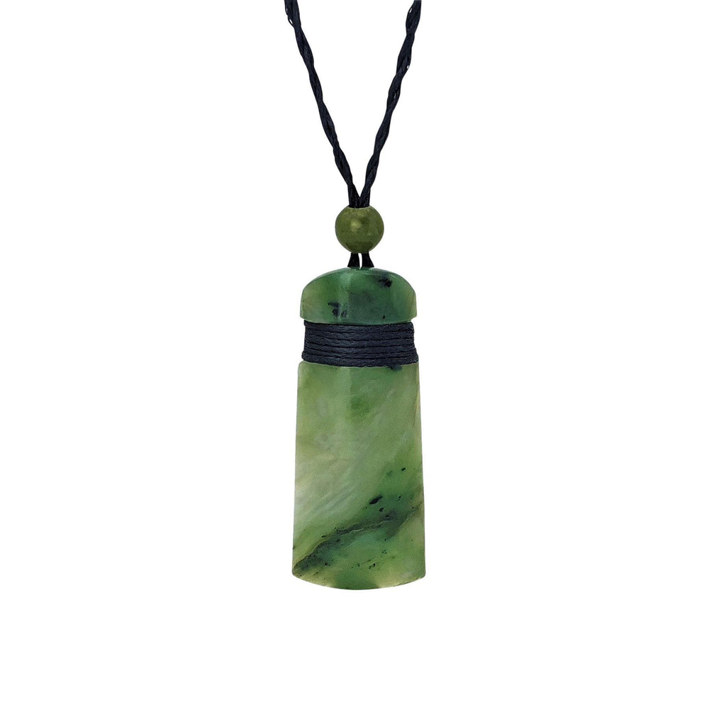 Nephrite Jade Maori Style Simple Small Toki Pendant Cord Necklace