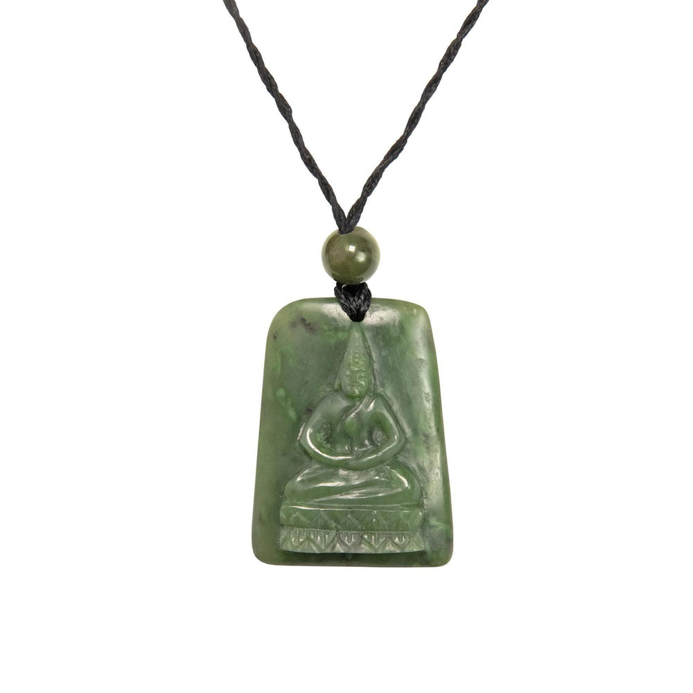 
                  
                    Nephrite Jade Tablet Meditating Buddha Pendant Spiritual Yoga Necklace
                  
                