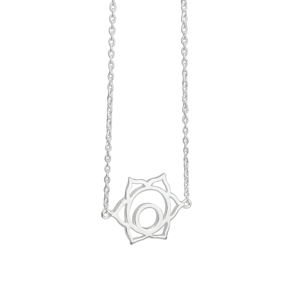 
                  
                    Sterling Silver Cut-Out Sacrum Chakra Pendant Cable Chain Necklace
                  
                