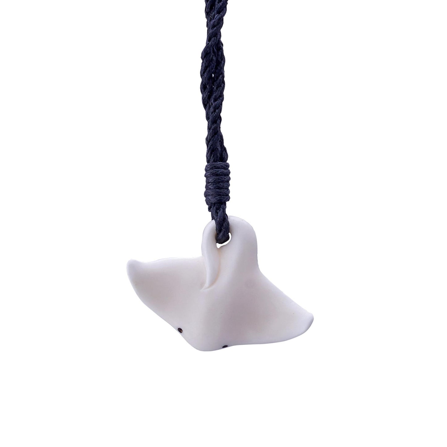 
                  
                    Bone Stingray Pendant Necklace With Adjustable Black Cord Surfer Style
                  
                