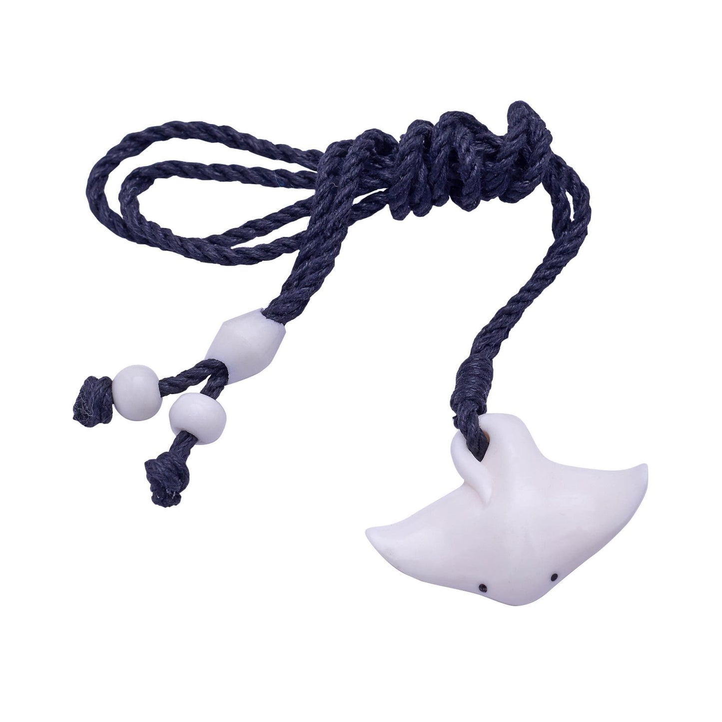 
                  
                    Bone Stingray Pendant Necklace With Adjustable Black Cord Surfer Style
                  
                