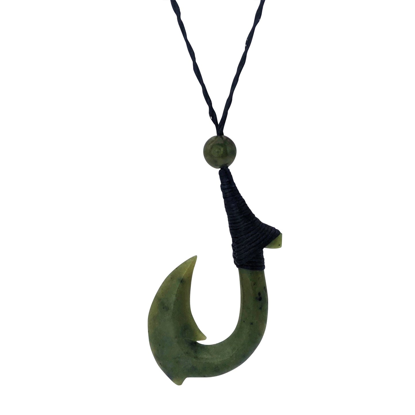 
                  
                    Nephrite Jade Maori Style Hei Matau Pendant Adjustable Cord Necklace
                  
                