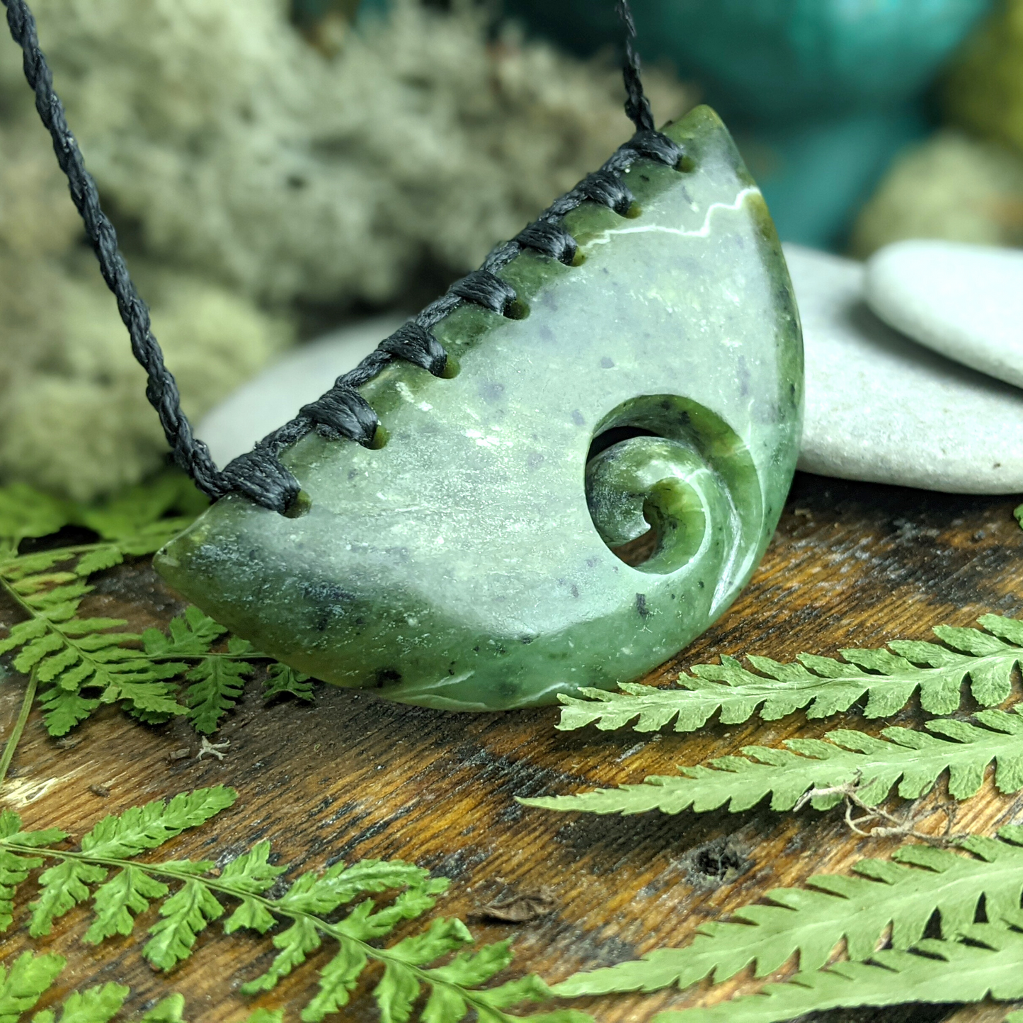 
                  
                    Nephrite Jade Statement Maori Style Koru Breastplate Tribal Necklace
                  
                