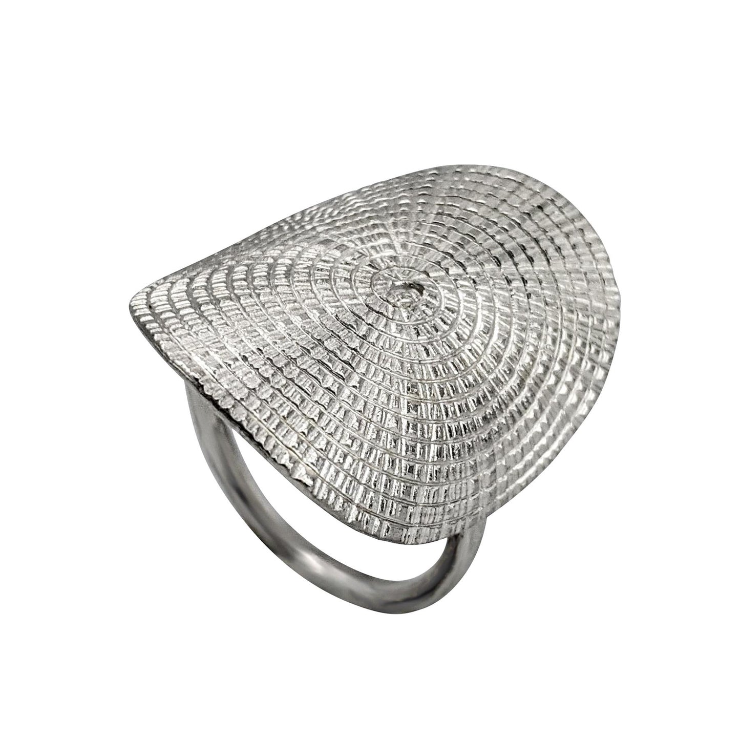 
                  
                    Pure Silver Karen Hill Tribe Wide Textured Disc Spiral Adjustable Ring
                  
                
