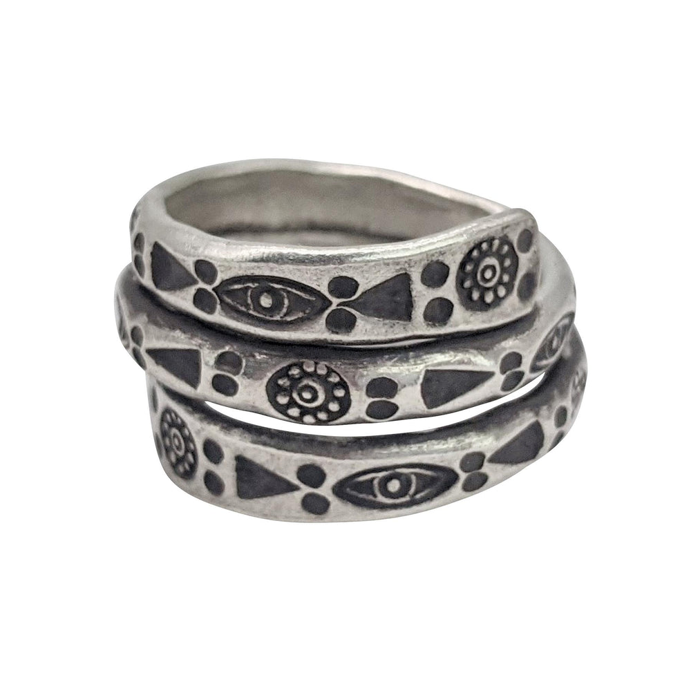 
                  
                    Pure Silver Hill Tribe Wraparound Flower Motif Tribal Adjustable Ring
                  
                