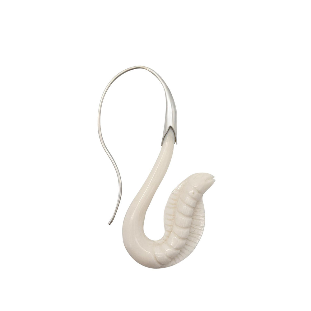 
                  
                    Bone Sterling Silver Cobra Snake Festival Long Threader Earrings
                  
                