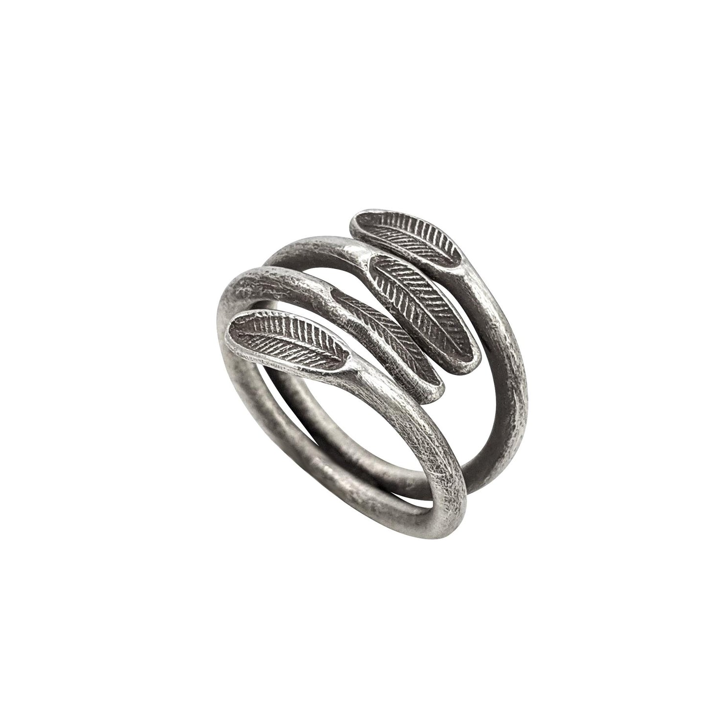 
                  
                    Pure Silver Karen Hill Tribe Multilayer Wraparound Feather Leaf Ring
                  
                