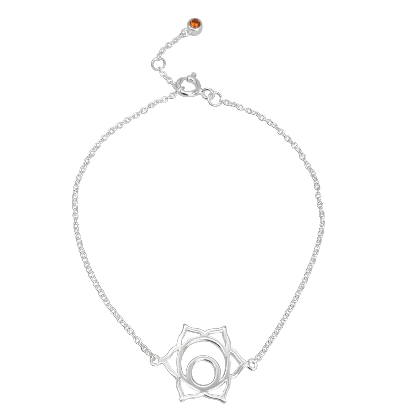 
                  
                    Sterling Silver Cut-Out Sacrum Chakra Thin Cable Chain Bracelet
                  
                