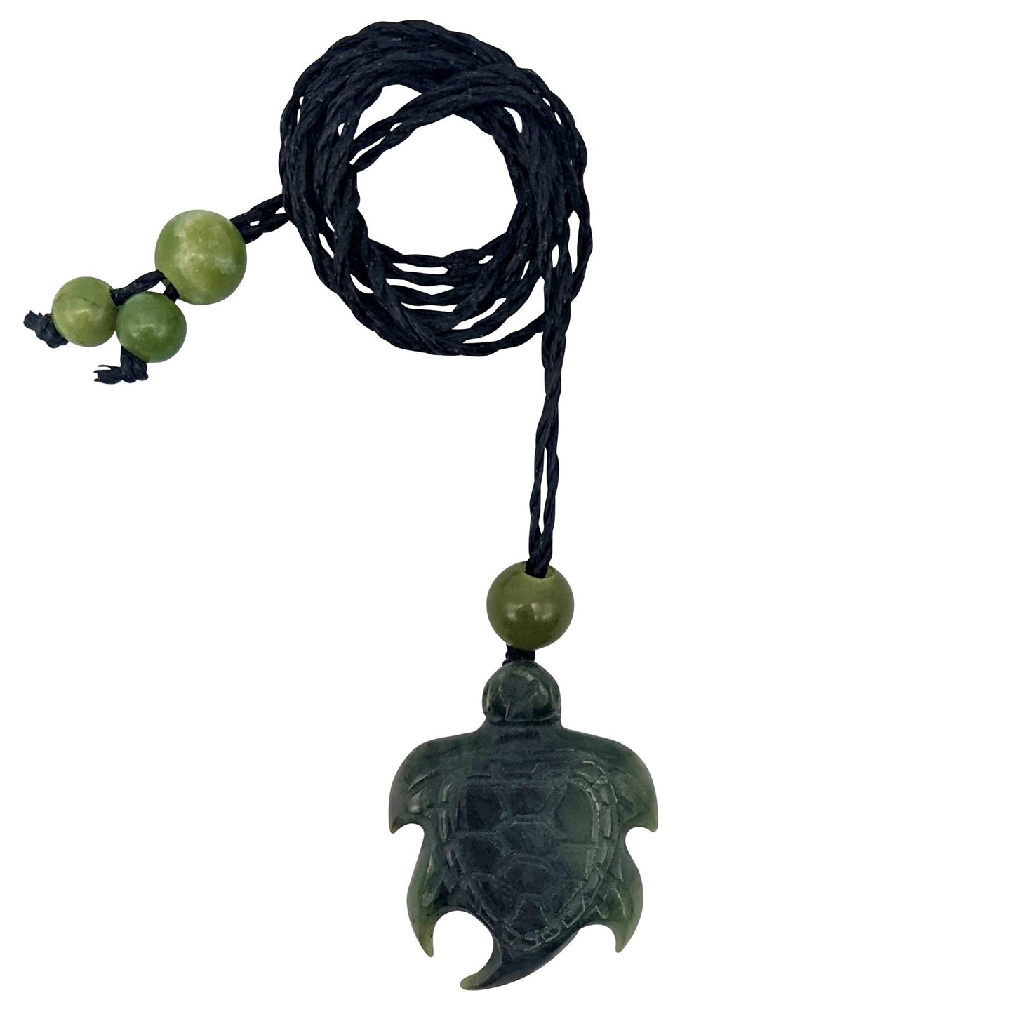 
                  
                    Nephrite Jade Tribal Engraved Turtle Pendant Maori Style Necklace
                  
                
