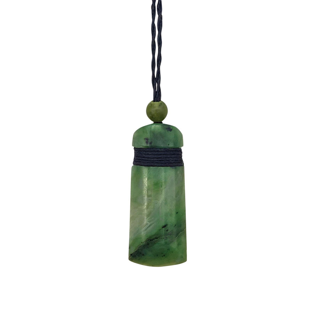 
                  
                    Nephrite Jade Maori Style Simple Small Toki Pendant Cord Necklace
                  
                