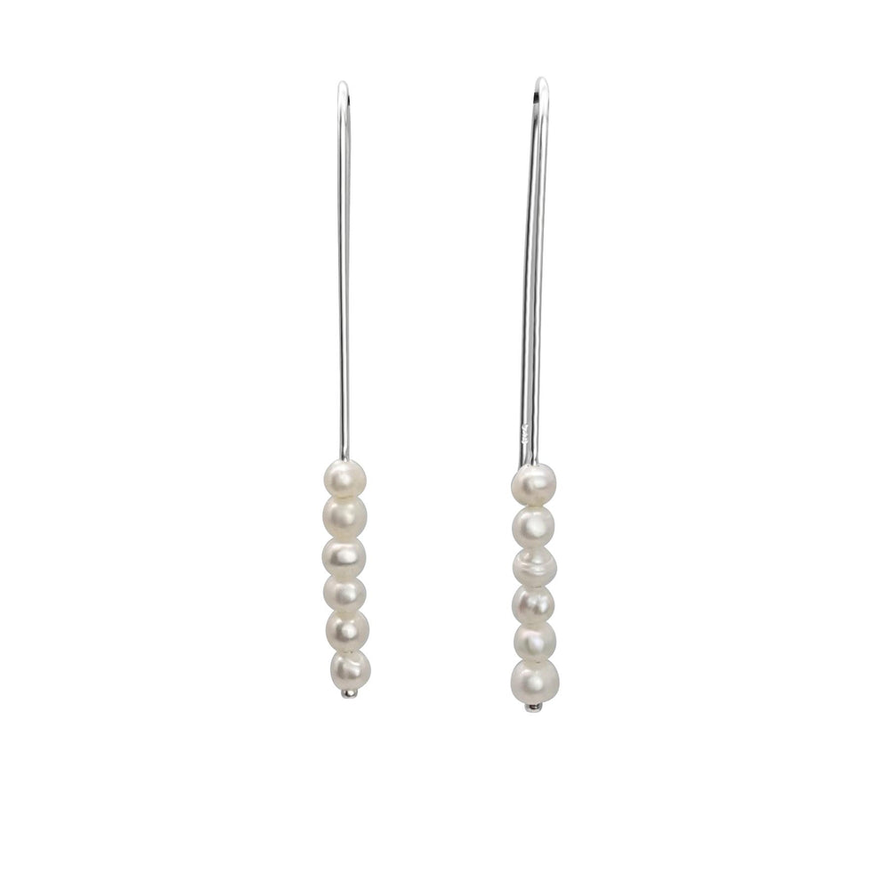 
                  
                    Sterling Silver Long Drop Freshwater Pearl Bead Threader Earrings
                  
                