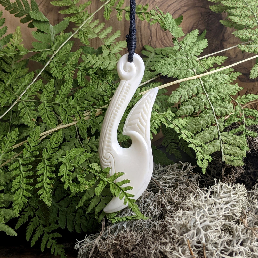 Fish Hook Necklace Bone