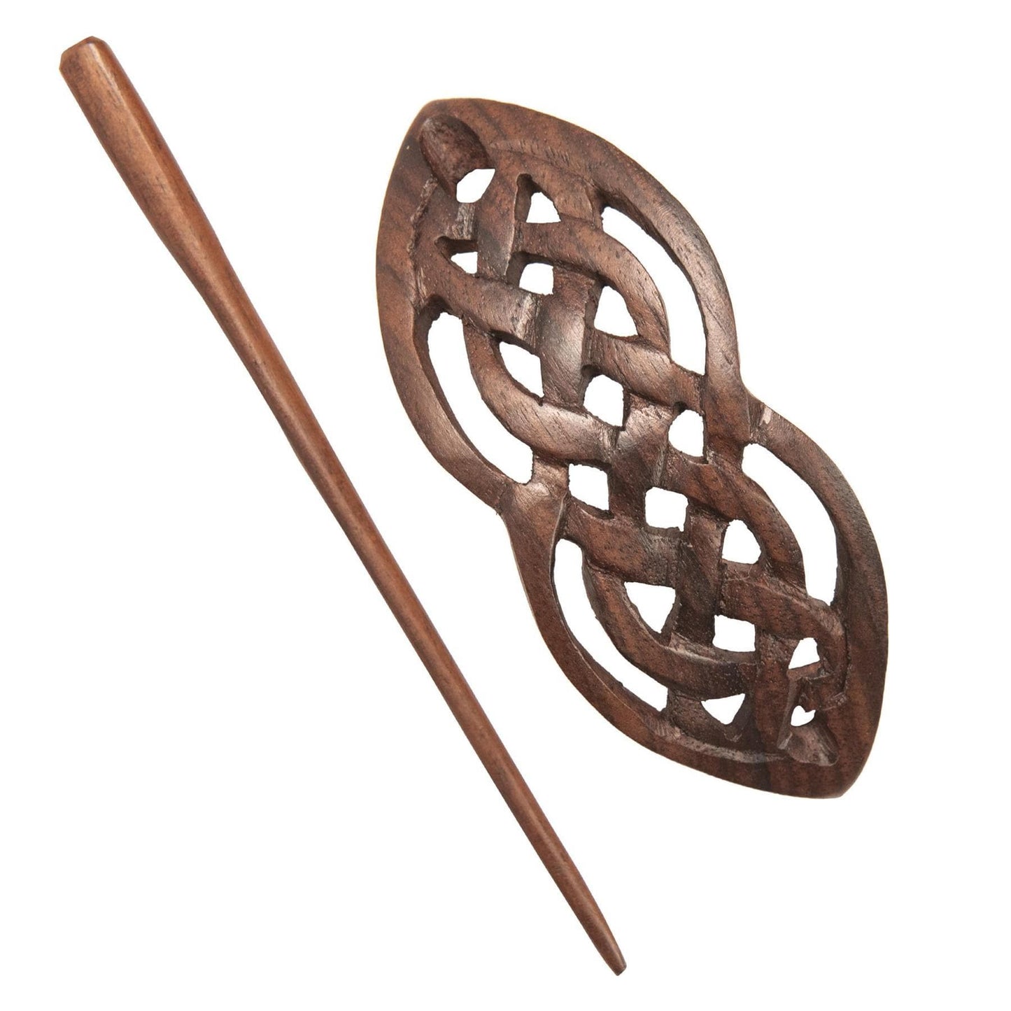 
                  
                    Wood Celtic Braid Hair Barette Hand Carved Wooden Hairpin
                  
                
