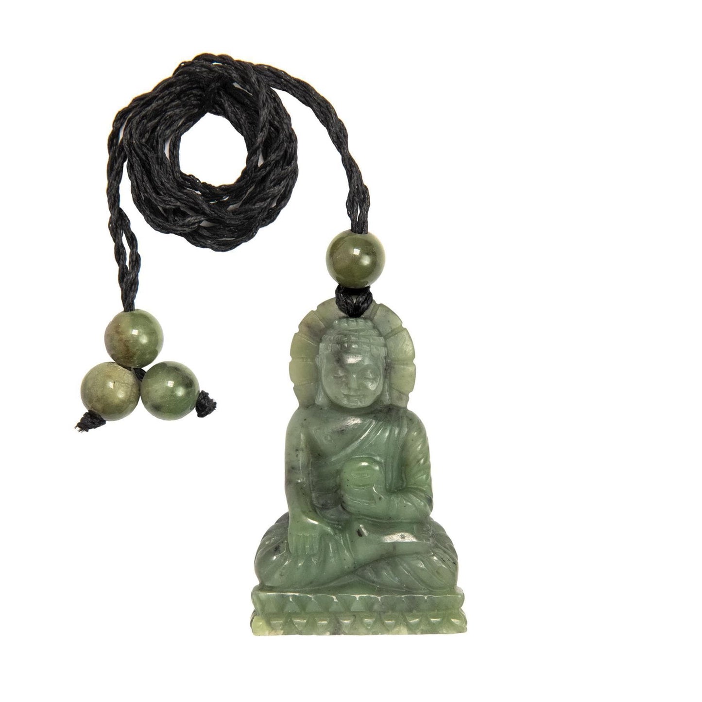 
                  
                    Nephrite Jade Carved Sitting Buddha Pendant Spiritual Yoga Necklace
                  
                